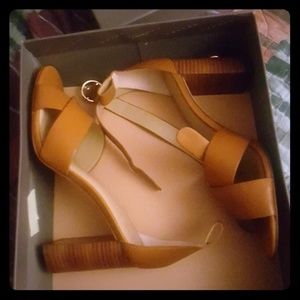 Ann Taylor 3 inch high heeled sandals.